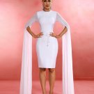 Shawl Sleeves Midi Bandage Dress