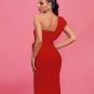 One Shoulder Belted Bandage Party Dress