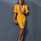 Puff-sleeve Cut Out Bandage Dress
