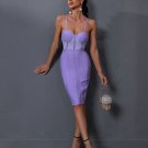 Strappy Stripe Mesh Bandage Dress