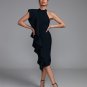 Asymmetric Ruffle Midi Bandage Dress