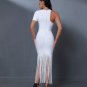 Asymmetric Tassels Maxi Bandage Dress