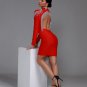 Rhinestone Fringe Backless Bandage Dress