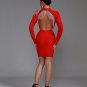 Rhinestone Fringe Backless Bandage Dress