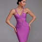 Backless Stripe Bandage Dress