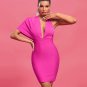 Deep-V Asymmetrical Mini Bandage Dress