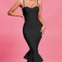Strappy Crystal Midi Fishtail Bandage Dress