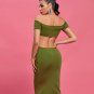 Chain Off Shoulder Short Sleeve Midi Bandage Dress