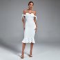 Off Shoulder Fishtail Over Knee Bandage Dress