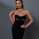 Cut-out Detail Ruched Mini Bandage Dress