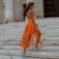 Halter Sleeveless Tassels Midi Bandage Dress