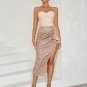 Strapless Sleeveless Sequins Midi Bandage Dress