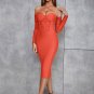 Strappy Long Sleeve Wrinkled Maxi Bandage Dress