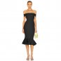 Off Shoulder Short Sleeve Midi Fishtail Bandage Dress