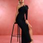 Asymmetric Mesh Sleeves Bandage Dress