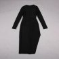 Round Neck Long Sleeve Splicing Bandage Dress