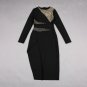 Round Neck Long Sleeve Splicing Bandage Dress