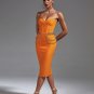 Chain Detail Cut Out Midi Bandage Dress
