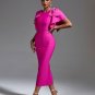 Beading Decor Butterfly Midi Bandage Dress