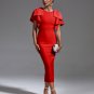 Beading Decor Butterfly Midi Bandage Dress