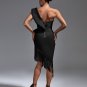 One Shoulder Tassels Midi Bandage Dress