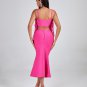 Strappy Feather Trim Hollow Out Bandage Dress