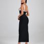 White-Stripe Midi Bandage Dress