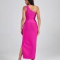 One Shoulder Pleated Bandage Long Dress