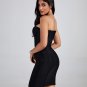 Strapless Cutout Mesh Mini Bandage Dress