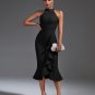 Elegant Ruffle Midi Bandage Dress