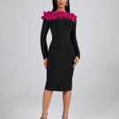 Rose Pleated Ornamented Bandage Dress
