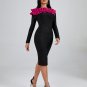 Rose Pleated Ornamented Bandage Dress