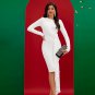 Round Neck Draped Frill Bandage Dress
