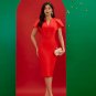 Ruffled Angel-sleeve Midi Bandage Dress