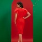 Ruffled Angel-sleeve Midi Bandage Dress