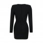 V Neck Long Sleeve Rhinestone Mini Bandage Dress