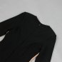 V Neck Long Sleeve Rhinestone Mini Bandage Dress