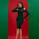 Cutout Back Midi Bandage Dress