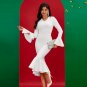 Ruffle Trim Mermaid Hem Midi Bandage Dress