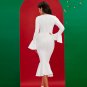 Ruffle Trim Mermaid Hem Midi Bandage Dress