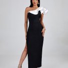 Irregular Ruffled Side Slit Bandage Dress