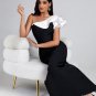 Irregular Ruffled Side Slit Bandage Dress