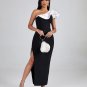 Irregular Ruffled Side Slit Bandage Dress
