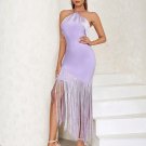 Halter Sleeveless Tassels Bandage Dress