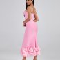 Draped Bottom Flounced Bandage Dress