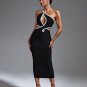 One Shoulder Cutout Midi Bandage Dress