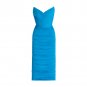 Strapless Sleeveless Wrinkled Midi Bandage Dress