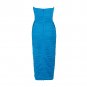 Strapless Sleeveless Wrinkled Midi Bandage Dress