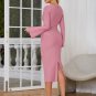 Square Collar Midi Horn Cuffs Bandage Dress