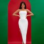 Strapless Drill Chain Midi Bandage Dress